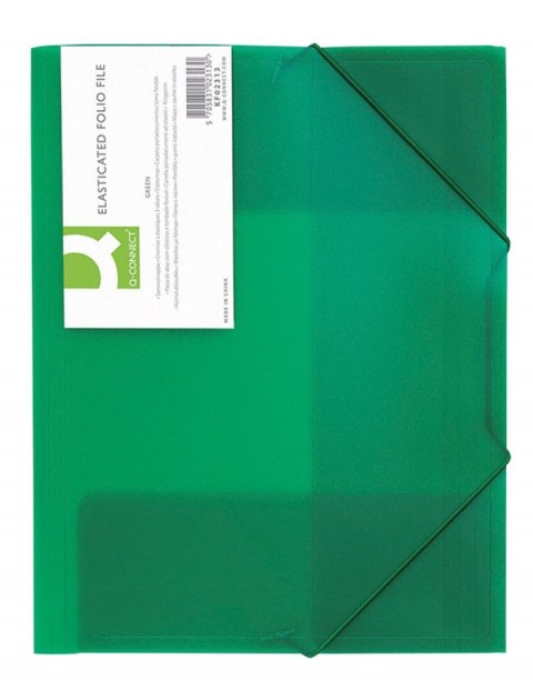 Teczka Q-CONNECT PP A4 z gumką transparentna PCV zielona 400 mik. KF02313