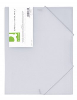 Teczka Q-CONNECT PP A4 z gumką transparentna biała PCV 400 mik. KF02315