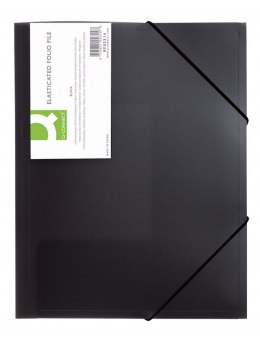 Teczka Q-CONNECT PP A4 z gumką transparentna czarna PCV 400 mik. KF02314