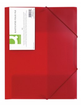 Teczka Q-CONNECT PP A4 z gumką transparentna czerwona PCV 400 mik. KF02311