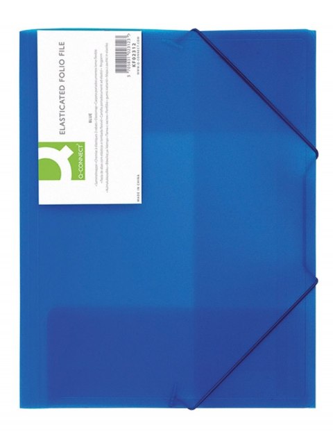 Teczka Q-CONNECT PP A4 z gumką transparentna niebieska PCV 400 mik. KF02312