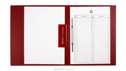Teczka na akta osobowe BIURFOL A4/3cm z wąsem (B W) BORDOWA TD-01-01