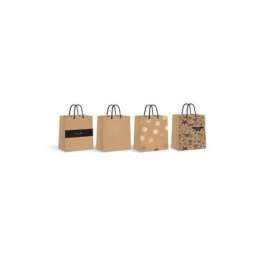Torebka INTERDRUK 150g ŚREDNIA KRAFT GOLD 26,5x33x13cm EAN : 5902277303851