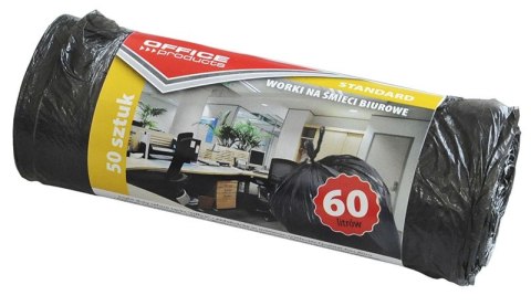 Worki na śmieci OFFICE PRODUCTS 60L /50/ standard CZARNE 22021123-05 EAN : 5901503651117