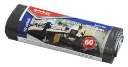 Worki na śmieci OFFICE PRODUCTS 60l /10/ grube mocne CZARNE 22021222-05