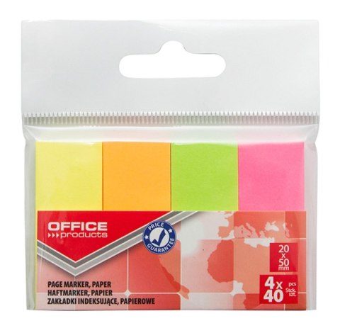 Zakładka indeksująca OFFICE PRODUCTS 20x50mm 4x40k papierowa mix NEON 14215334--99 EAN : 5901503606971