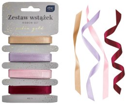 Zestaw wstążek INTERDRUK SATIN GOLD 4x2m EAN: 5902277345486